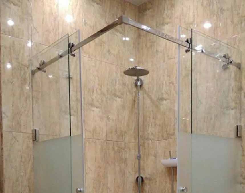 Divisiones de baño esquineras en L vidrio templado a medida bogotá